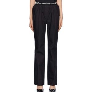 Alexander wang black logo waist pants